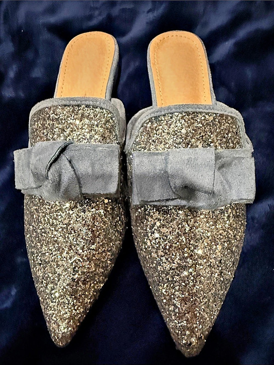 Shoes - Glitter Bow Mules BLUE SOARKLE EU 42 size 9.5 BNWOB